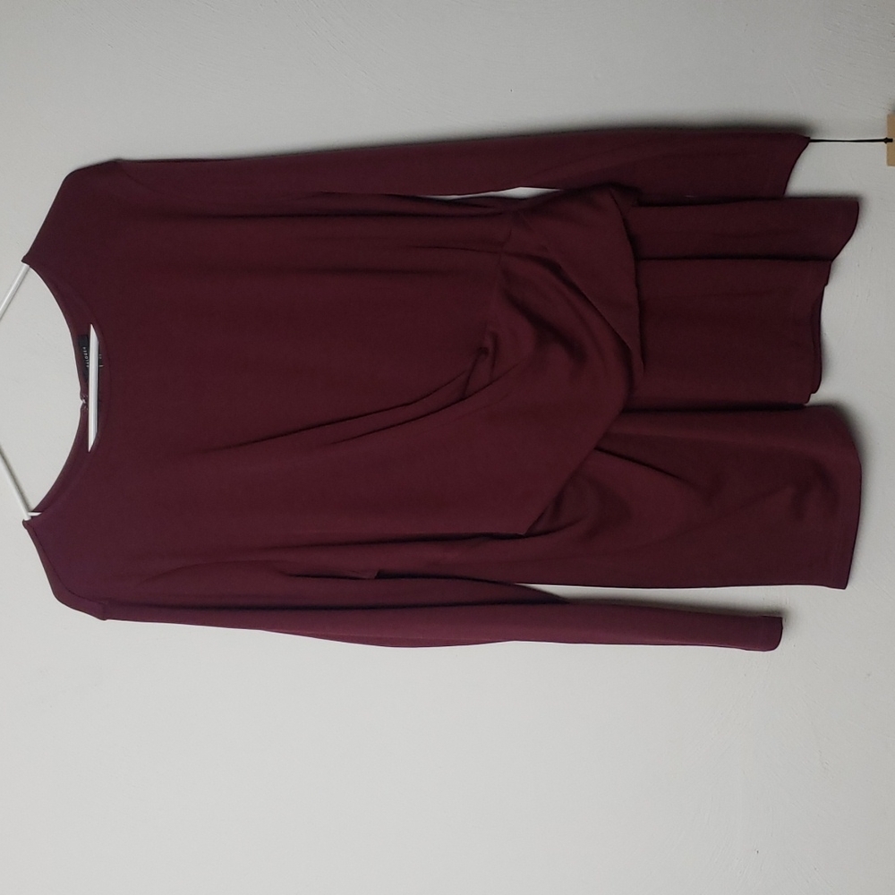 NWT Halogen Women's Bordeaux Draped Front Top Size 3X